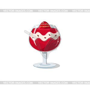 Traditional Italian Strawberry Dessert - vector clip art