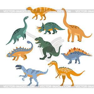 Different Species Of Dinosaurs Set - vector clip art