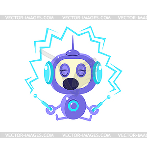 Robot Surrounded By Electricity - vector image