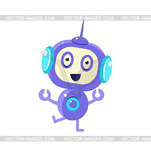 Excited Smiling Robot - vector EPS clipart