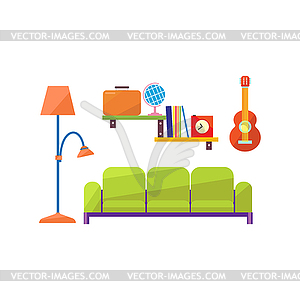 Living Room Interior Set - vector image