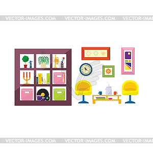 Modern Design Living Room Furniture - vector clipart