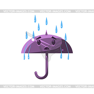 Umbrella Under Heavy Rain - vector clip art