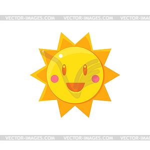 Simple Yellow Sun Drawing - vector image