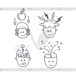 Man Characters With Idea Set - vector image