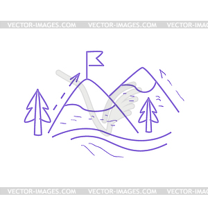 Mountain Hiking Simple Map - vector EPS clipart