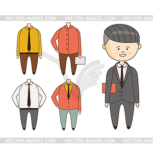 Different Outfits For Character Construction - vector clipart