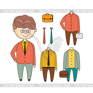 Different Outfits Construction Set - vector image
