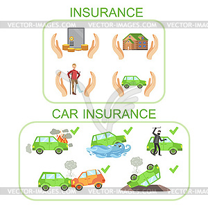 Car And Other Insurance Infographic Poster - vector clipart
