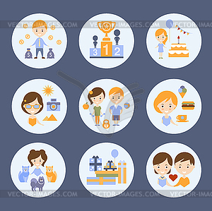 Different People And Their Happiness - vector clipart