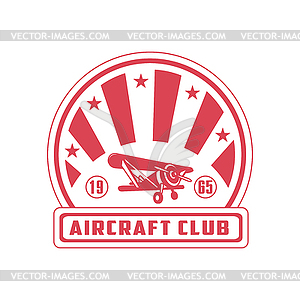 Aircraft Club Red Emblem Design - vector clip art