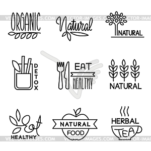 Organic Food and Drink Label - vector clip art
