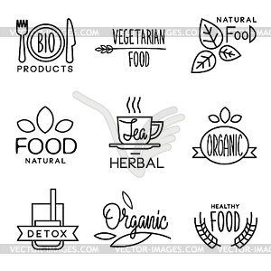 Organic Food and Drink Label - white & black vector clipart