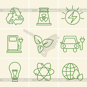 Ecology icons - vector image