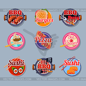Set Stickers of Food - vector clipart