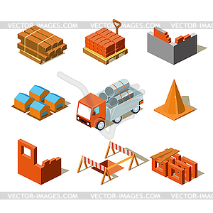 Проект строительства Графическая информация, подробные Изометрические - изображение векторного клипарта