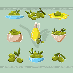 Green Olives - vector clipart