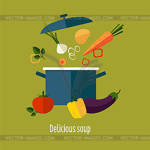Рецепт Вегетарианский овощной суп - изображение в формате EPS