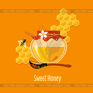 Jar with Honey - vector clipart