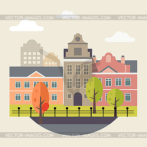 Flat Design Urban Landscape - vector clipart / vector image
