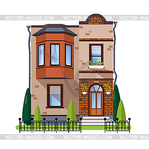 Colorful Flat Residential Houses - royalty-free vector clipart