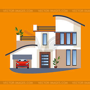 Colorful Flat Residential Houses - vector image