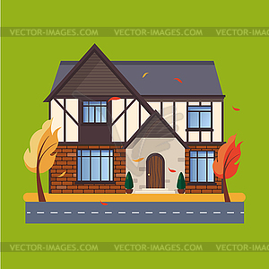 Colorful Flat Residential Houses - vector clip art