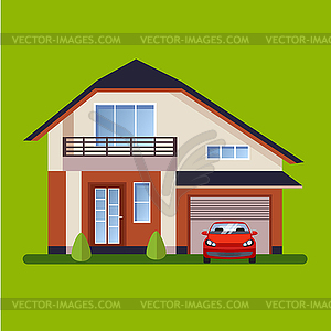 Colorful Flat Residential Houses - vector image