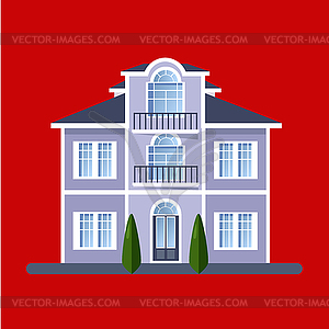 Colorful Flat Residential Houses - color vector clipart