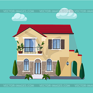 Colorful Flat Residential Houses - vector image