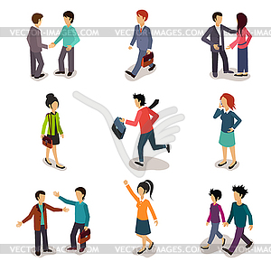 Several People Isometric, - vector clipart