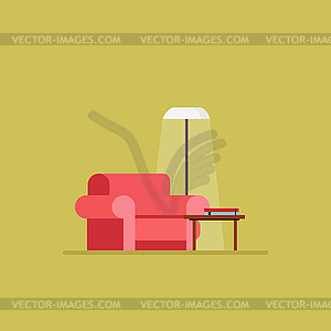 Living room Flat style - vector clipart