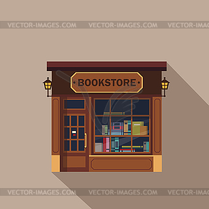 Restaurants and shops facade, storefront detailed - vector clipart