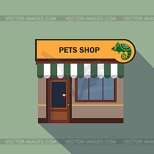 Restaurants and shops facade, storefront detailed - royalty-free vector clipart