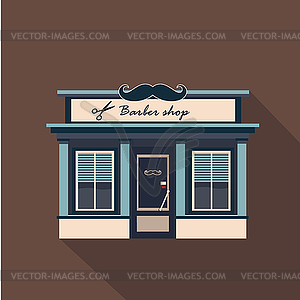 Restaurants and shops facade, storefront detailed - vector clipart