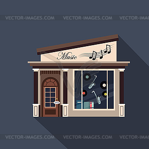 Restaurants and shops facade, storefront detailed - vector clip art