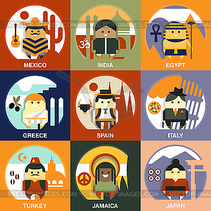 Representatives of Different Nationalities Flat - vector image