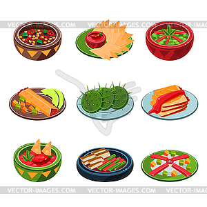 Mexican Traditional Food Set - vector clipart