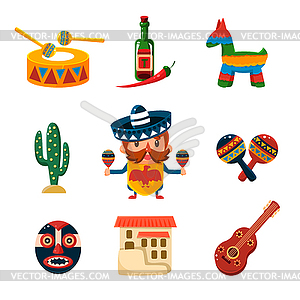 Traditional Mexical Objects - vector clipart / vector image