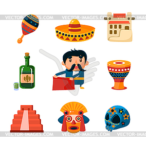 National Mexical Objects - vector image