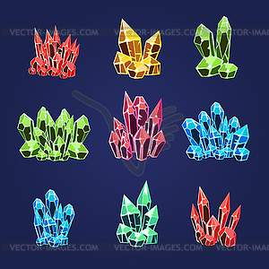 Magic Crystals Icons Set - vector clip art