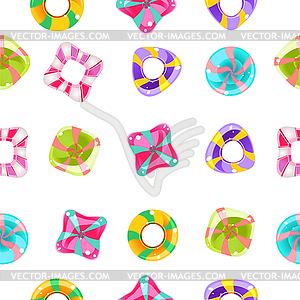 Seamless background with colorful candies - royalty-free vector clipart