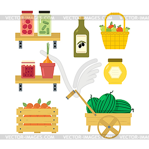 Fresh vegetables of garden - color vector clipart