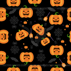 Seamless Halloween Pumpkin Pattern - vector clipart / vector image