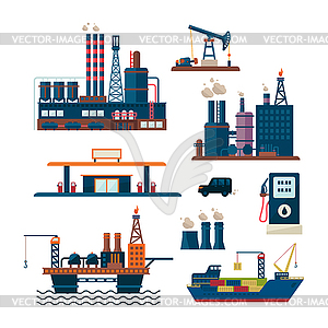 Oil industry business concept of gasoline diesel - vector image