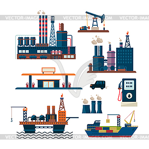 Нефтяная промышленность бизнес-концепция бензина дизельного топлива - клипарт в векторном виде