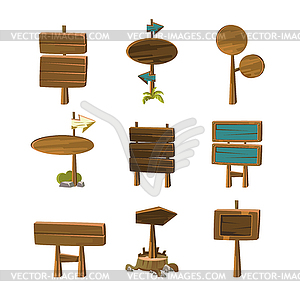 Cartoon Wood Signs and Banners s - vector image