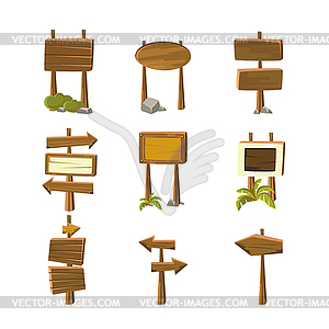 Cartoon Wood Banners s - vector clip art