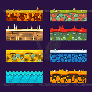 Textures for Platformers, Set of - vector image