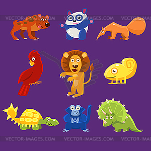 Africa Animals with Emotions, - vector clipart